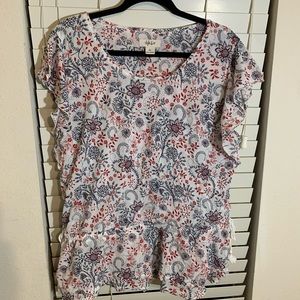 Ruffled Peplum Blouse Floral Print summer